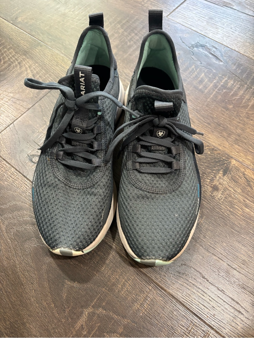 Ariat ignite waterproof women's  Black Knit Sneakers with Mint Lining